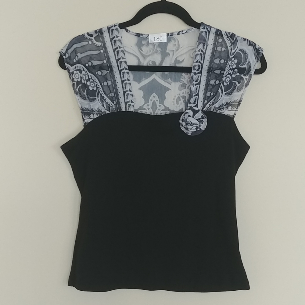 180 Black and Floral Blouse